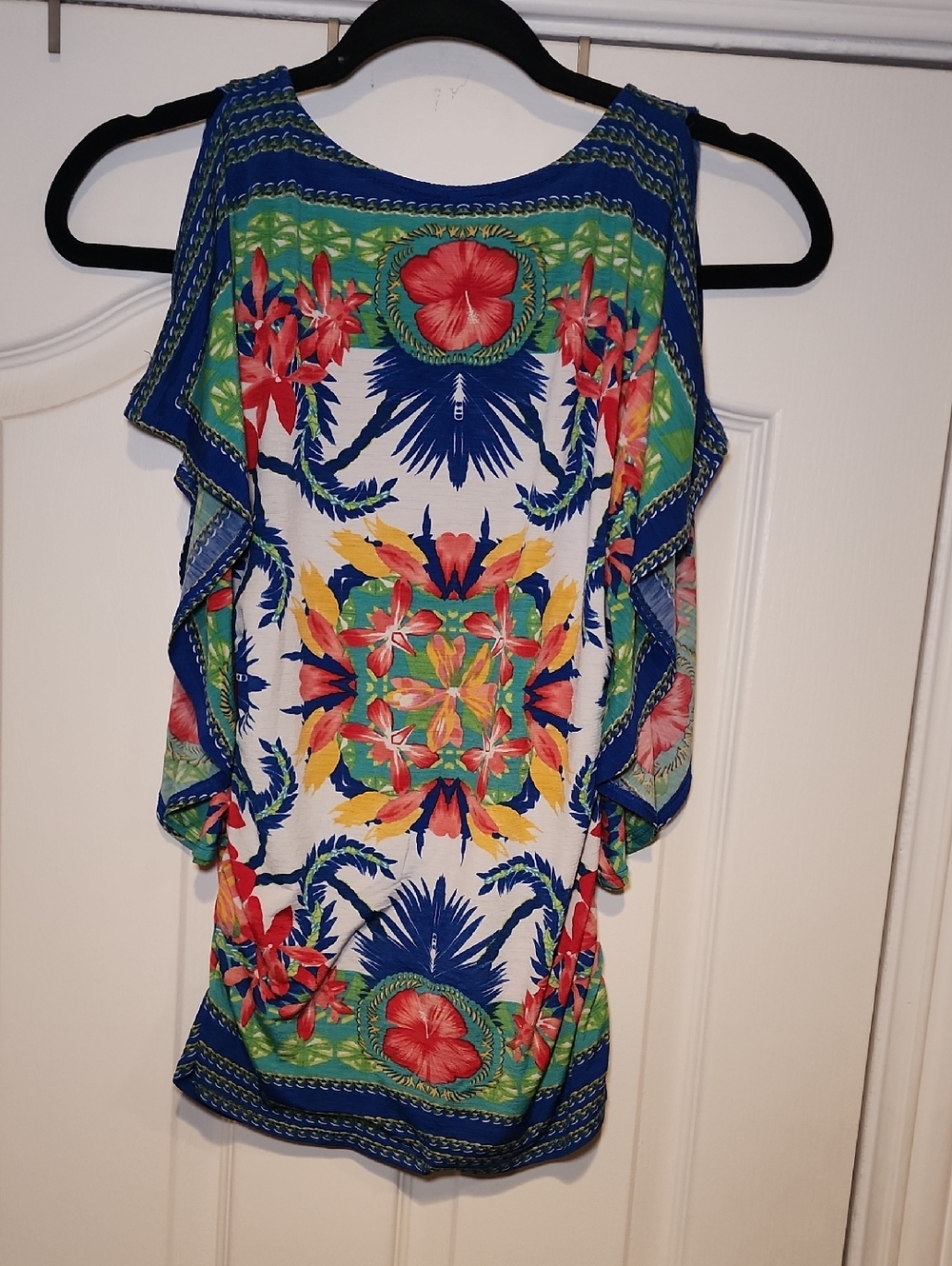 Vintage Silvergate Multicolor Tropical Floral Dolman Top, Sz. Small - Picture 7 of 12